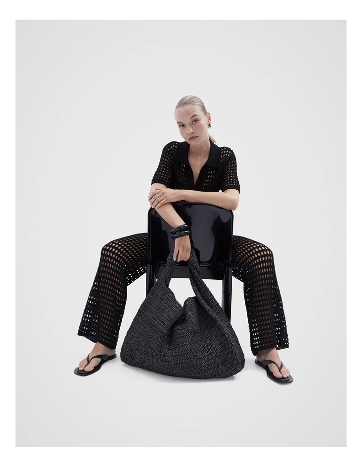 Sorrento Textured Hobo in Black image 5