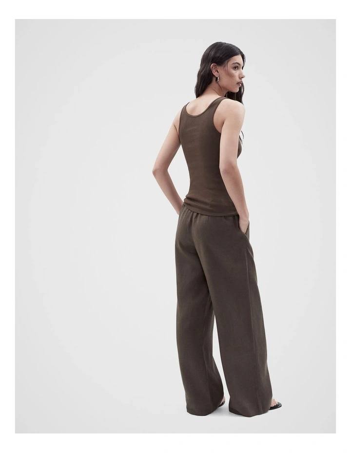 Scoop Neck Tank in Brown image 2