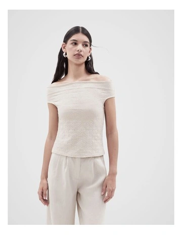 Off Shoulder Top in Beige