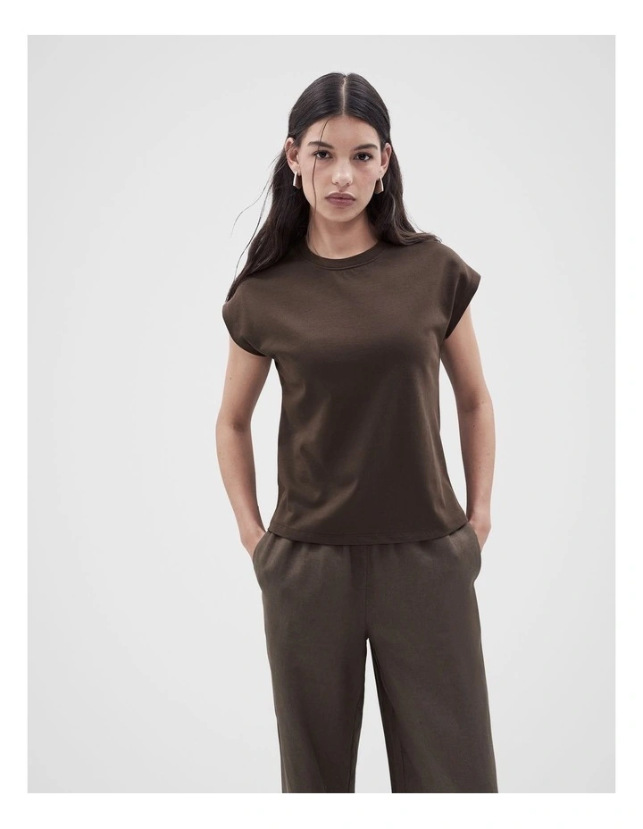 Short Sleeve Tee in Chocolate image 1