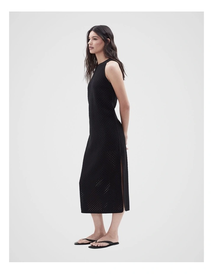 Crochet Sleeveless Dress in Black image 1