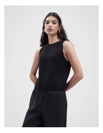 Crochet Tank in Black