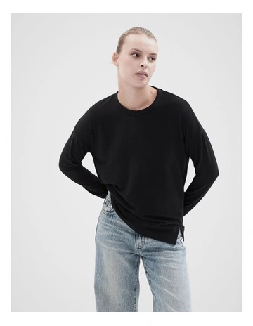 Cosy Long Sleeve Tee in Black