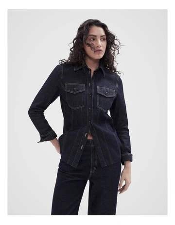 Denim Utility Shirt in Blue
