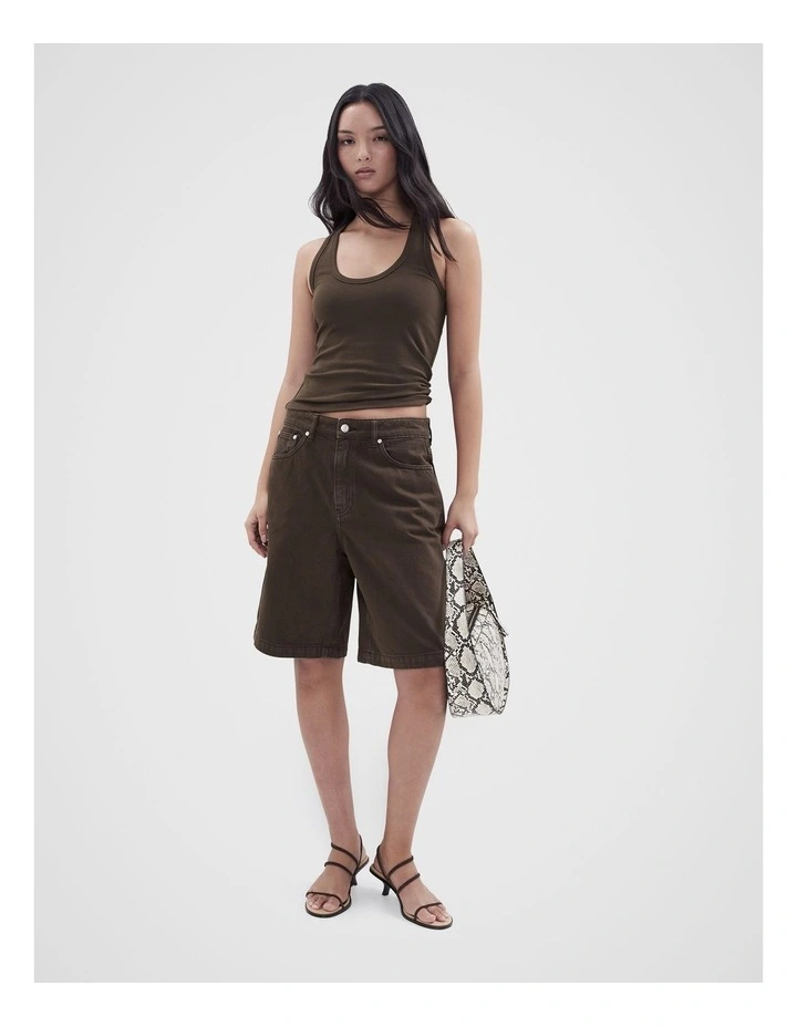 Australia Cotton Scoop Neck Tank in Brown image 3