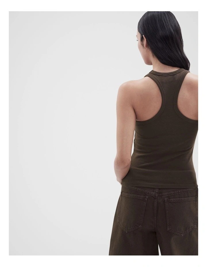 Australia Cotton Scoop Neck Tank in Brown image 4