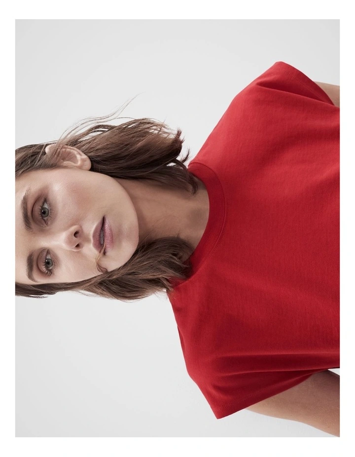 Australian Cotton Sleeveless Tee in Red image 3