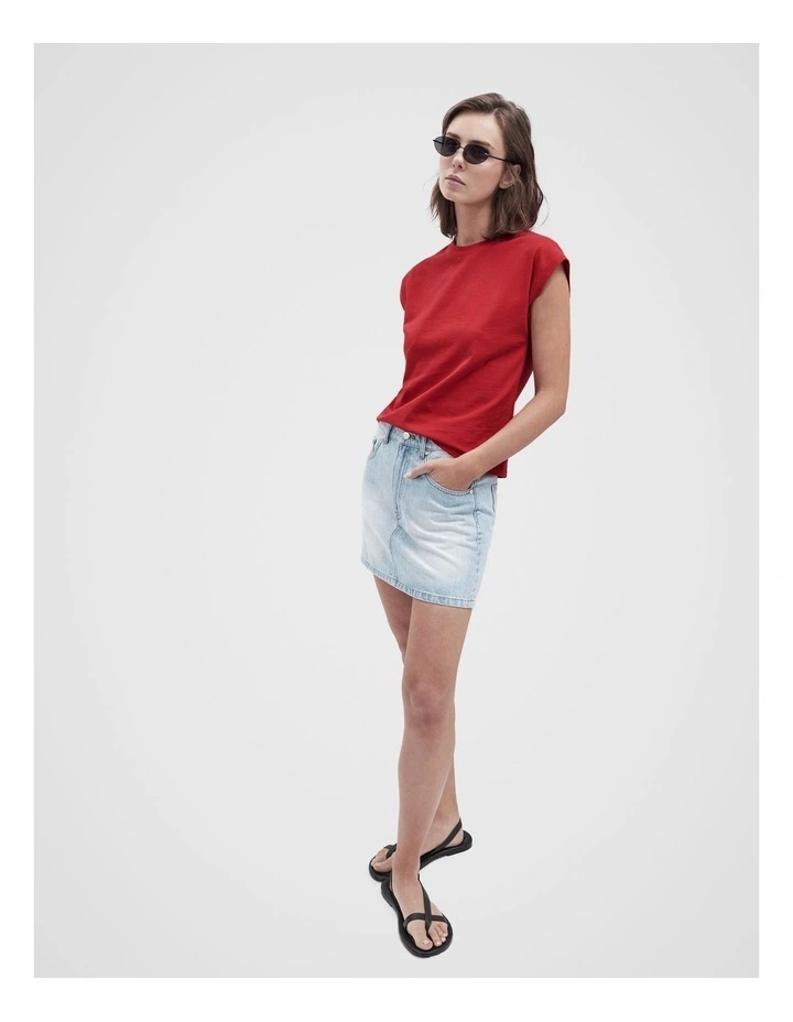 Australian Cotton Sleeveless Tee in Red image 4