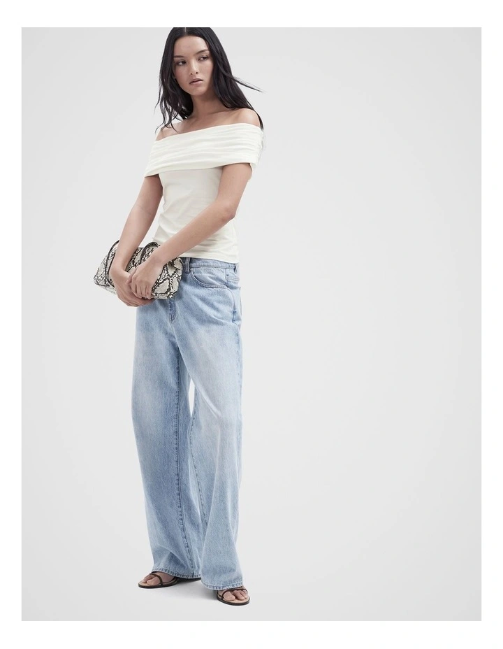 Off Shoulder Top in White image 4
