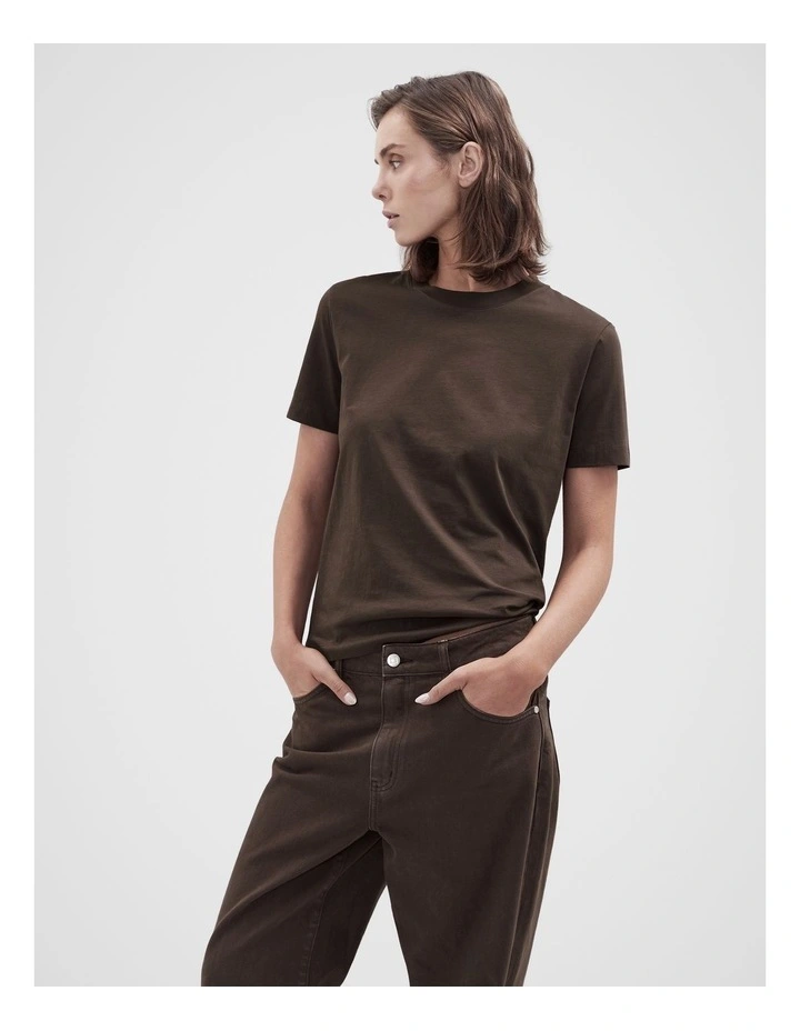 The Classic Crew Tee in Brown image 1