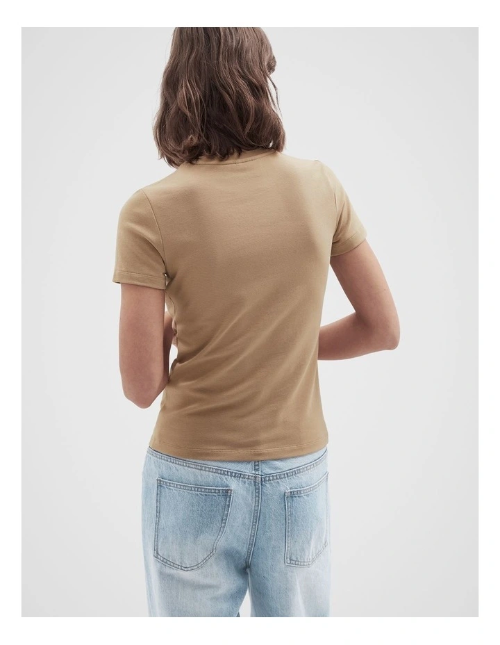 Australian Cotton Fitted Tee in Brown image 2