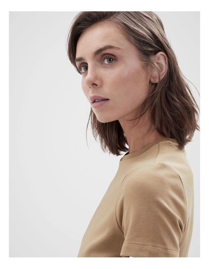Australian Cotton Fitted Tee in Brown image 3