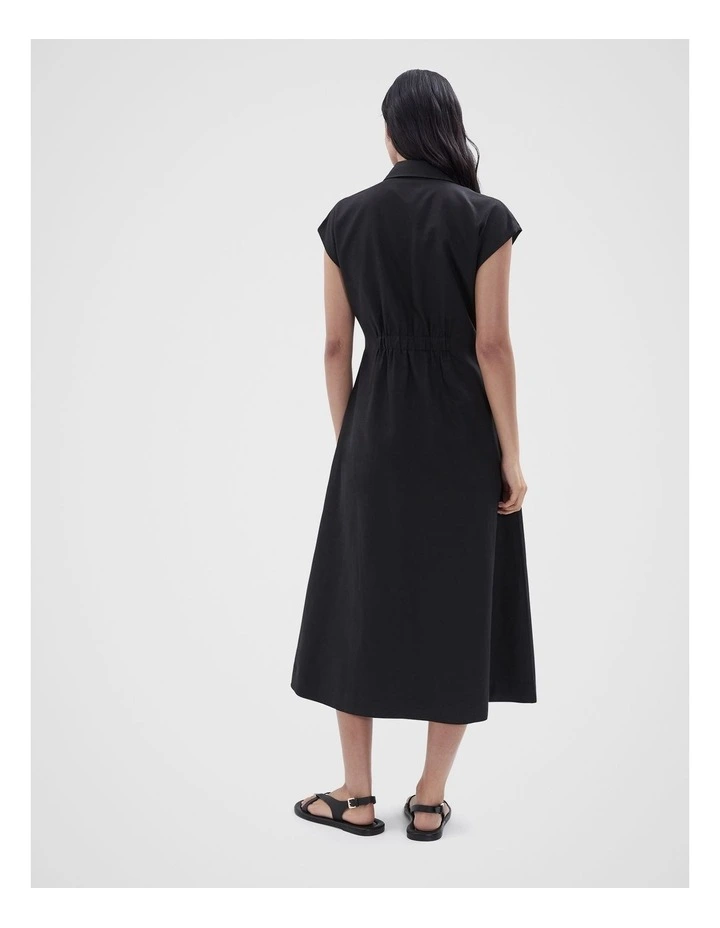 Collared Midi Dress in Black image 2