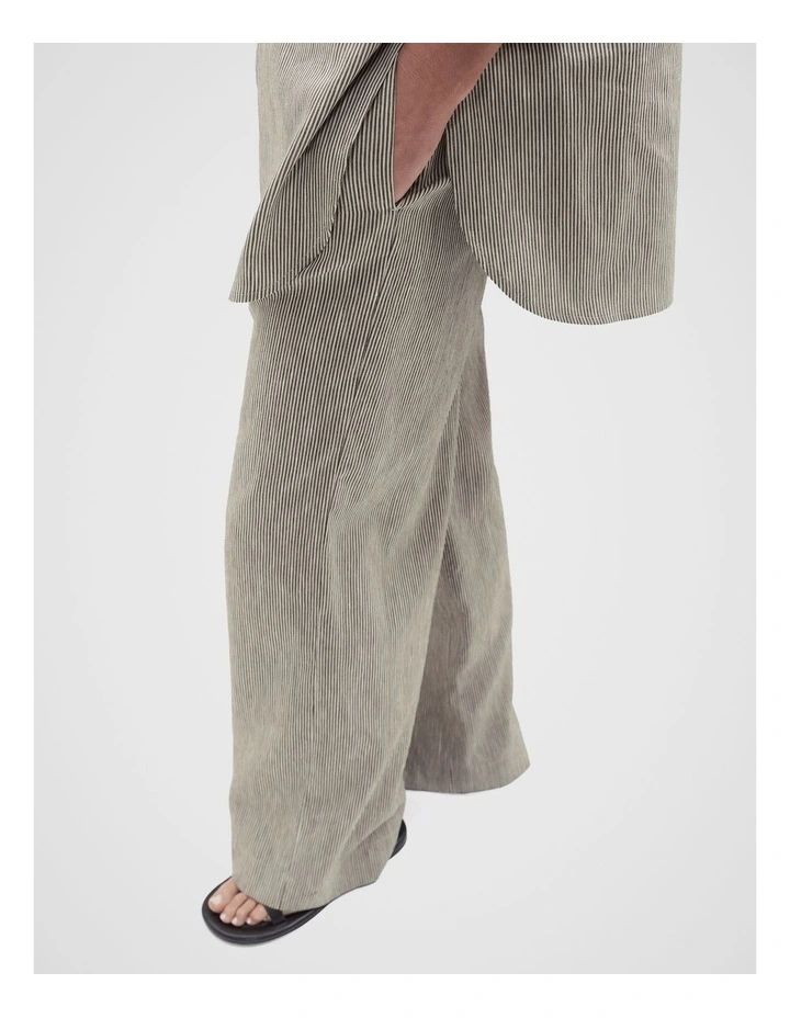 Stripe Wide Leg Pant in Brown image 3