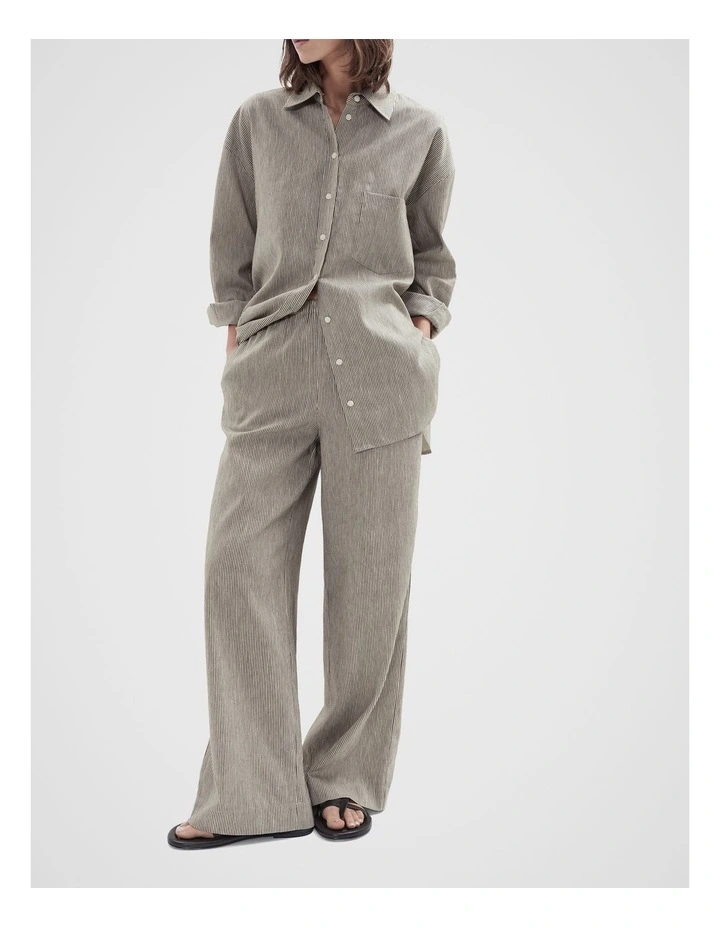 Stripe Wide Leg Pant in Brown image 4