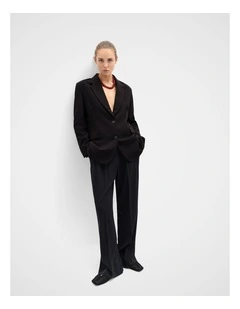 Tailored Pleat Front Pant in Black