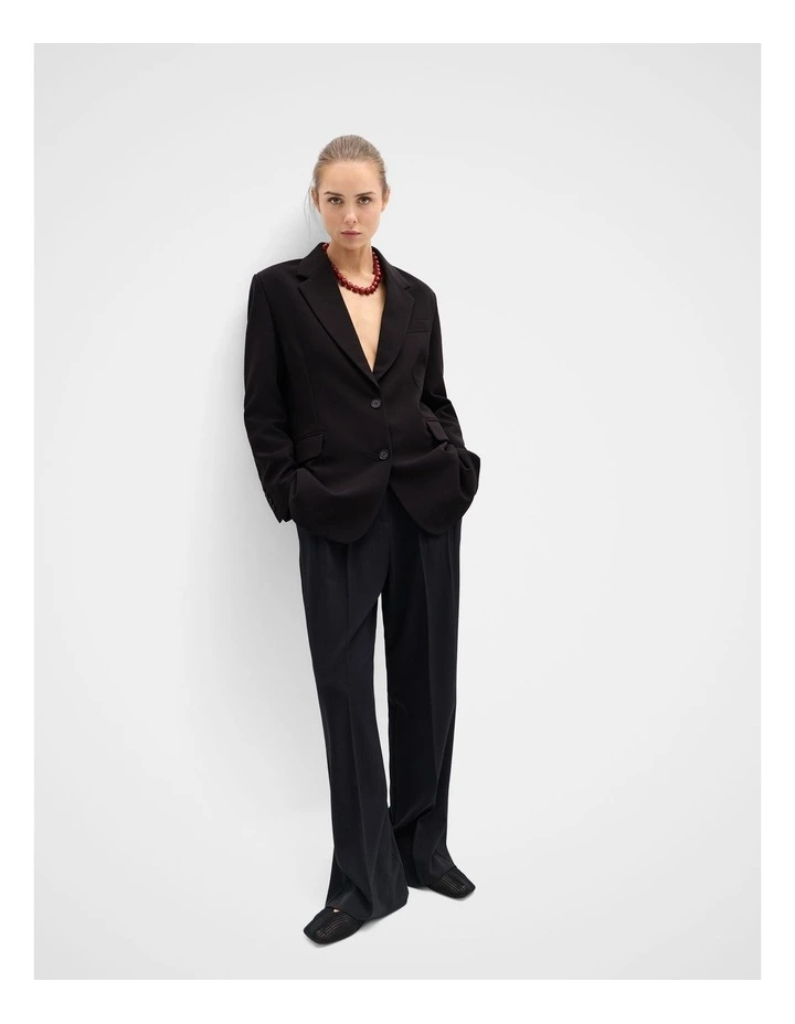 Tailored Pleat Front Pant in Black image 1