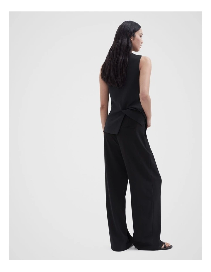 Tailored Pleat Front Pant in Black image 2