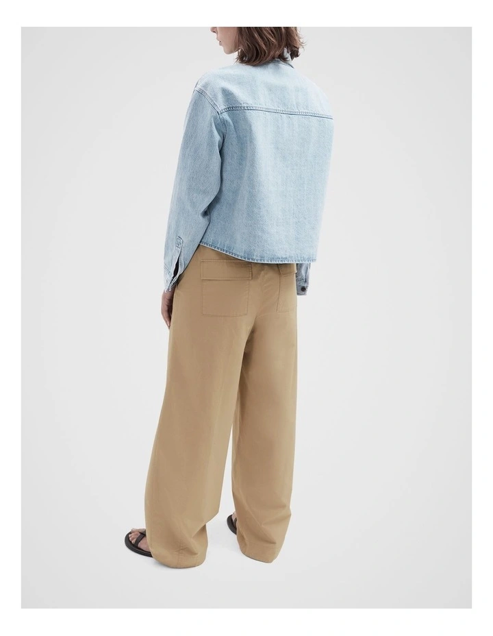 Cotton Pleat Front Pant in Beige image 2