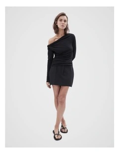 Tailored Mini Skirt in Black