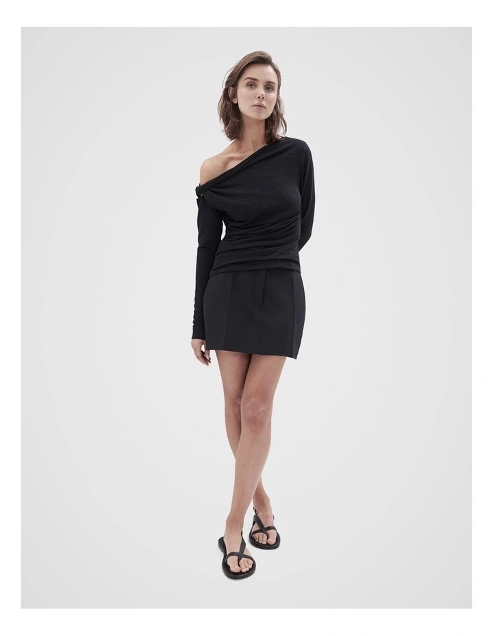 Tailored Mini Skirt in Black image 1