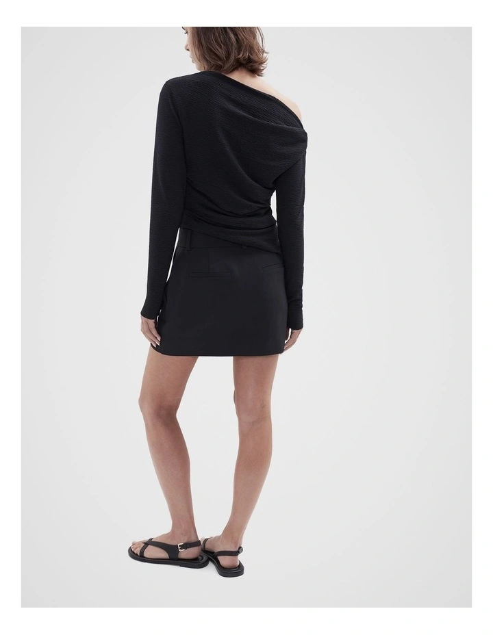 Tailored Mini Skirt in Black image 2