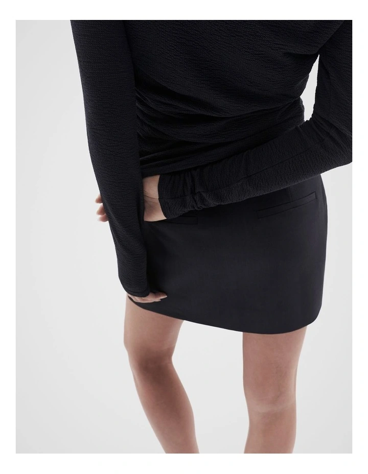 Tailored Mini Skirt in Black image 4