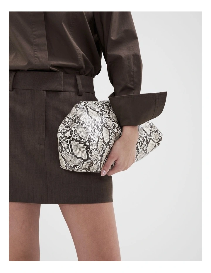 Tailored Mini Skirt in Brown image 3