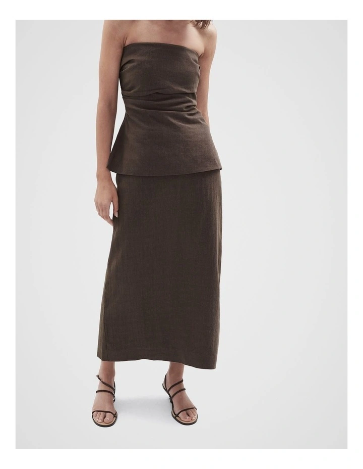 Column Skirt in Brown image 3
