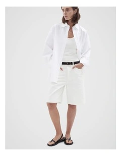 Denim Bermuda Short in White