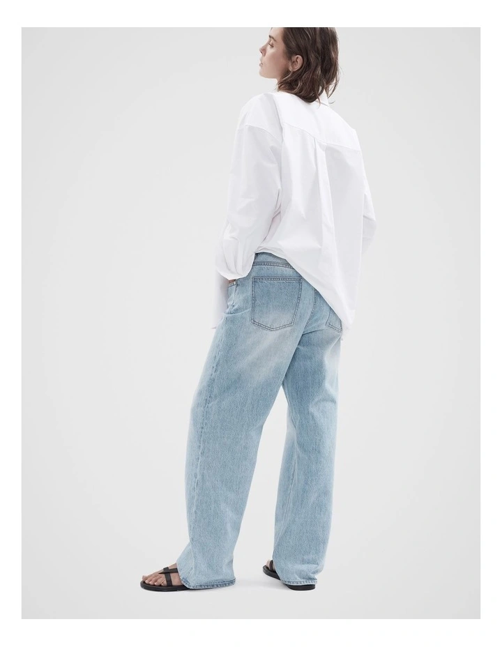 Relaxed Straight Fit Jeans in Blue image 3