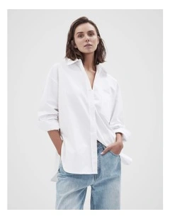 Oversized Oxford Shirt in White