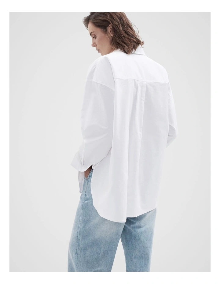 Oversized Oxford Shirt in White image 2
