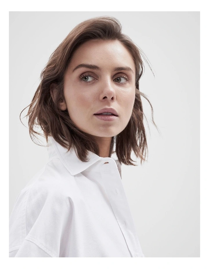 Oversized Oxford Shirt in White image 3