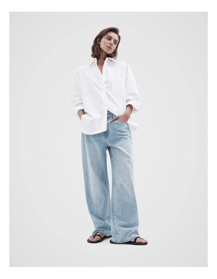 Oversized Oxford Shirt in White image 4