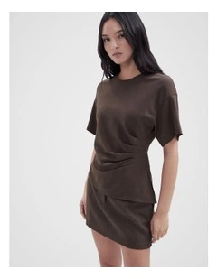 Tailored Drape Top in Brown