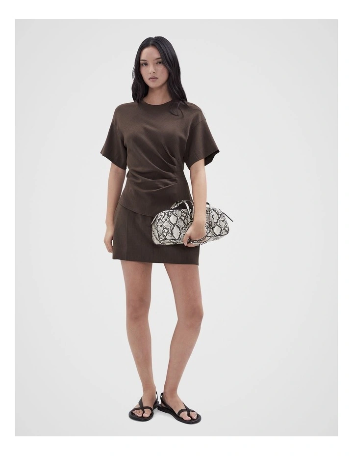 Tailored Drape Top in Brown image 3
