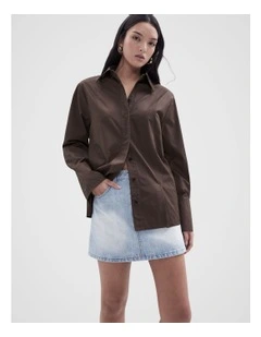 Cotton Shirt in Brown