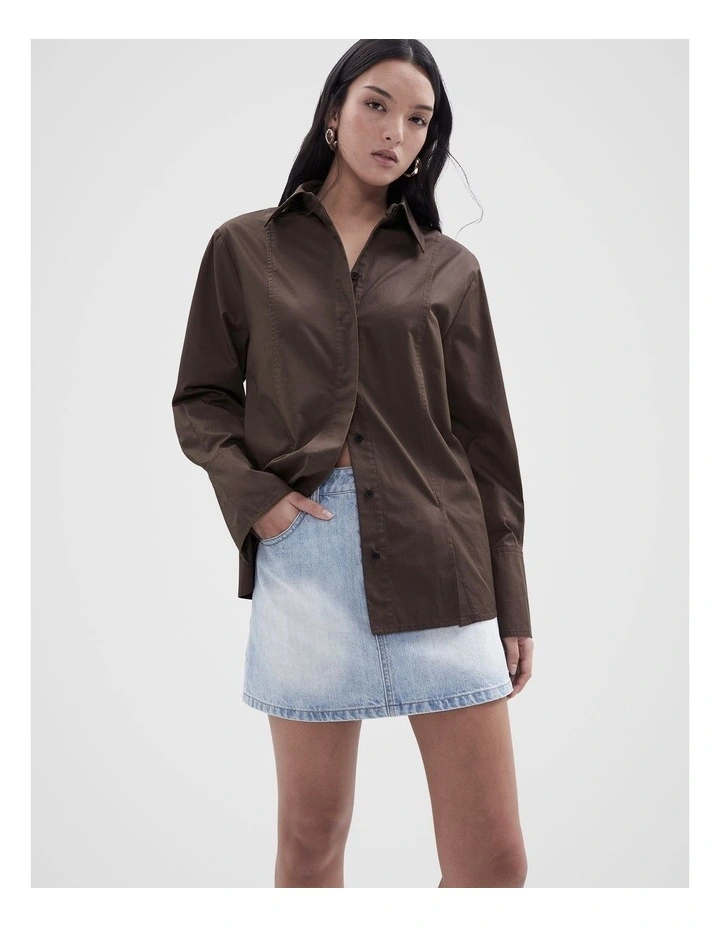 Cotton Shirt in Brown image 1