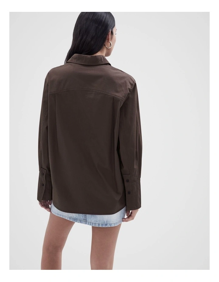 Cotton Shirt in Brown image 2