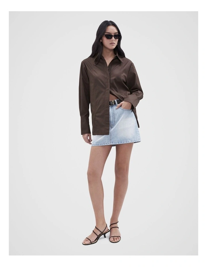 Cotton Shirt in Brown image 4