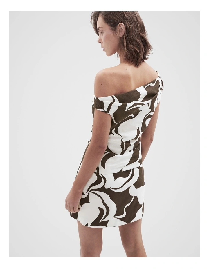One Shoulder Top in Brown image 2