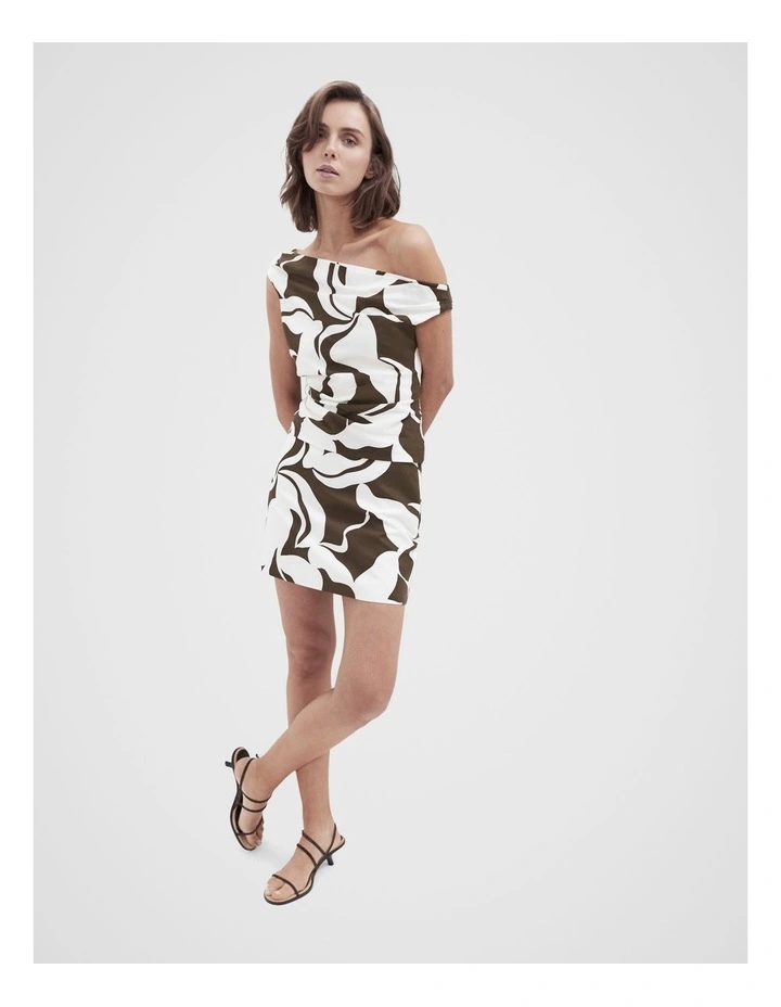 One Shoulder Top in Brown image 3