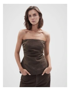 Strapless Top in Brown