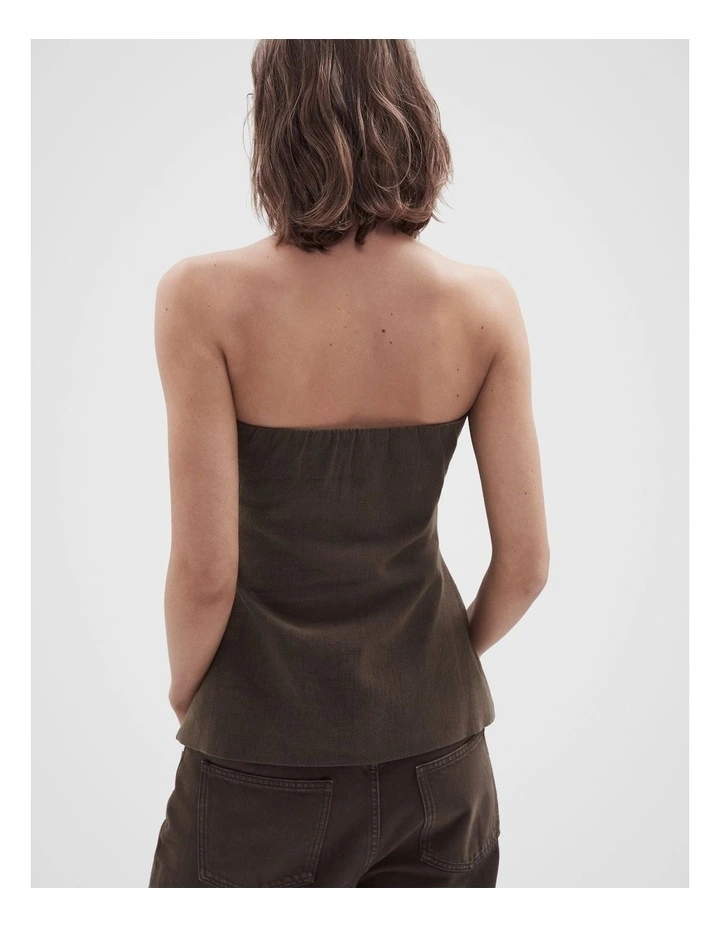 Strapless Top in Brown image 2