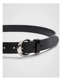 Amber Leather Belt in Black