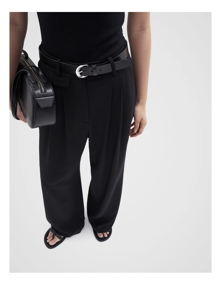 Amber Leather Belt in Black image 3