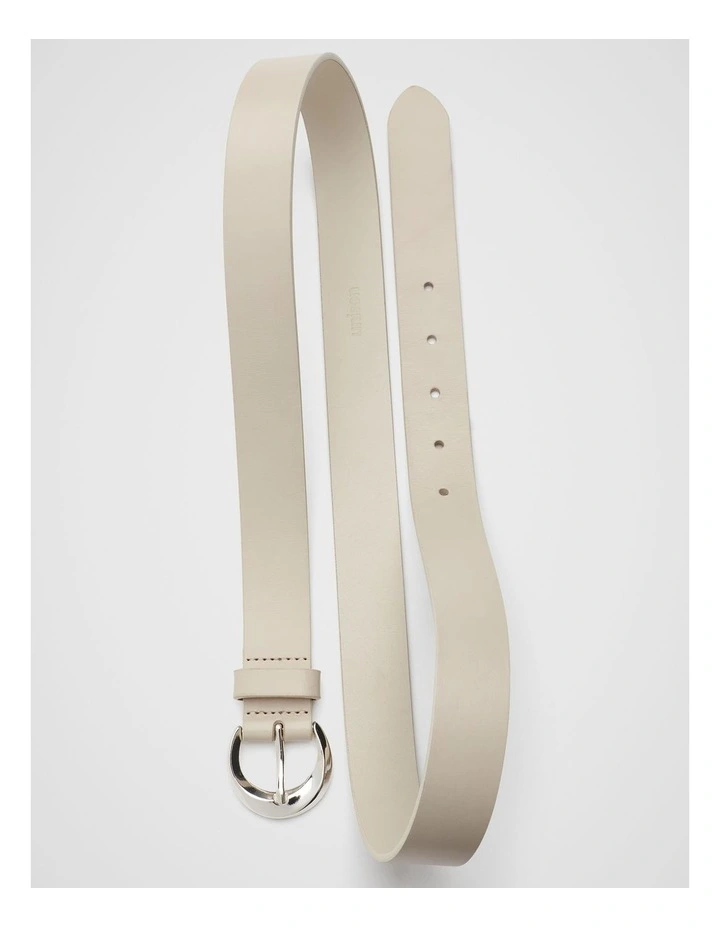 Amber Leather Belt in White image 3