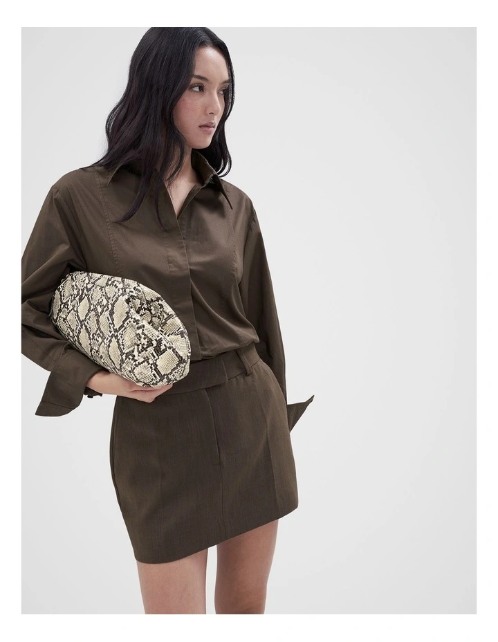 Portofino Textured Clutch in Brown image 2