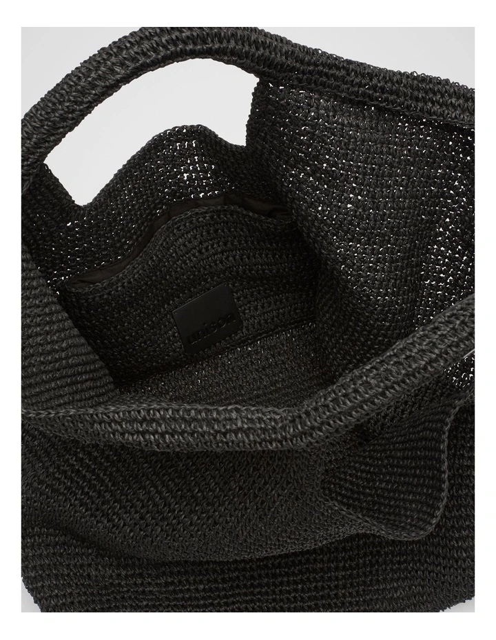 Hampton Textured Tote Bag in Black image 3